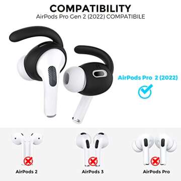 AhaStyle 4 Pairs AirPods Pro 2 Ear Hooks - Comfort & Fit