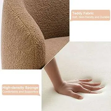 KIVENJAJA Swivel Barrel Chair, Teddy Sherpa Upholstered Round Accent Arm Chairs, Boucle 360 Degree Small Single Sofa Armchair for Nursery Living Room Bedroom (Teddy, Coffee Brown)