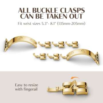 Elegant Missair Stainless Steel Apple Watch Band - Fits All Models