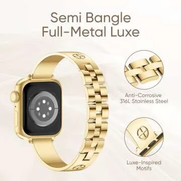 Missair Stylish Stainless Steel Apple Watch Band Women
