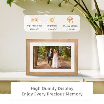 Eptusmey Digital Picture Frame Built-in 32GB 10.1" WiFi Digital Photo Frame with IPS Touchscreen, Send Photo/Video via Frameo App/USB/Micro SD, Wedding Anniversary Birthday Gift for Women Men