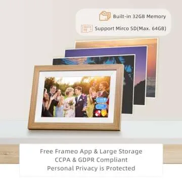 Eptusmey Digital Picture Frame Built-in 32GB 10.1" WiFi Digital Photo Frame with IPS Touchscreen, Send Photo/Video via Frameo App/USB/Micro SD, Wedding Anniversary Birthday Gift for Women Men