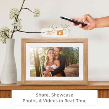 Eptusmey Digital Picture Frame Built-in 32GB 10.1" WiFi Digital Photo Frame with IPS Touchscreen, Send Photo/Video via Frameo App/USB/Micro SD, Wedding Anniversary Birthday Gift for Women Men