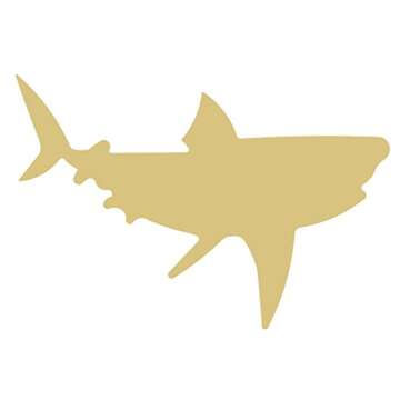Shark Cutout Unfinished Wood Nautical Decor Ocean Beach House Door Hanger MDF Shaped Canvas Style 3