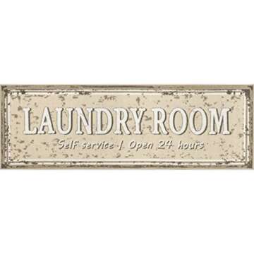 nuLOOM Graphic Machine Washable Laundry Mat, 20" x 59" Oval, Beige