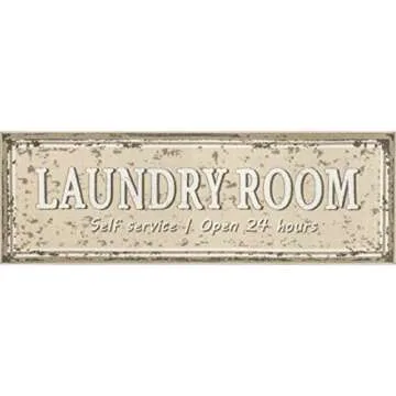 nuLOOM Graphic Machine Washable Laundry Mat, 20" x 59" Oval, Beige