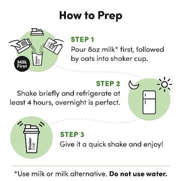 Oats Overnight Peanut Butter Cookie Dough Cacao Crunch - Vegan Overnight Oats Protein Shake with 20g Vegan Protein Powder - High Fiber, Gluten Free, Dairy Free Oatmeal (2.4 oz per Meal) (8 Pack)