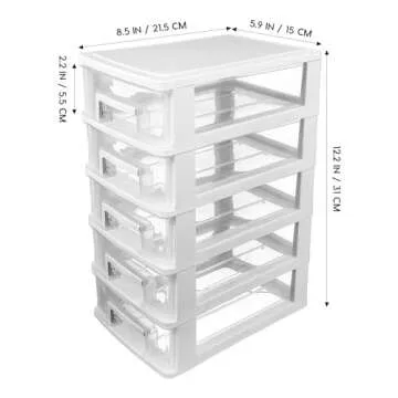 PATKAW Plastic Storage Bins Five-layer Organizer Drawers