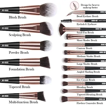 18 Pcs Professional Makeup Brush Set with Case