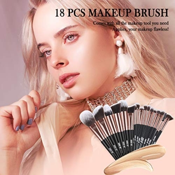 18 Pcs Professional Makeup Brush Set with Case