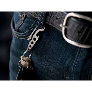 Titanium PickPocket Alpha Keychain Bottle Opener key holder pocket clip