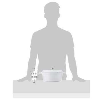 STAUB Cast Iron Dutch Oven 5.5-qt Round Cocotte, Made in France, Serves 5-6, White