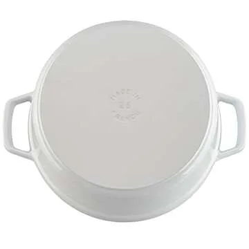 STAUB Cast Iron Dutch Oven 5.5-qt Round Cocotte, Made in France, Serves 5-6, White