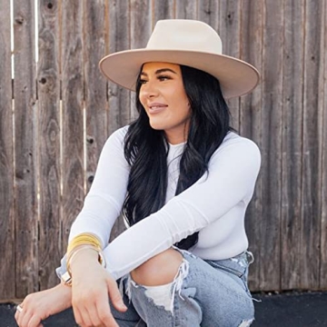 DRESHOW Felt Fedora Panama Hat with Chic Belt Buckle