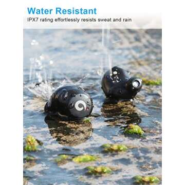 PASONOMI TWS-X9 Bluetooth 5.0 Headphones, IPX7 Waterproof Wireless Earbuds Stereo Hi-Fi Sound with 2200mAh Charging Case [2019 Version] (Black)