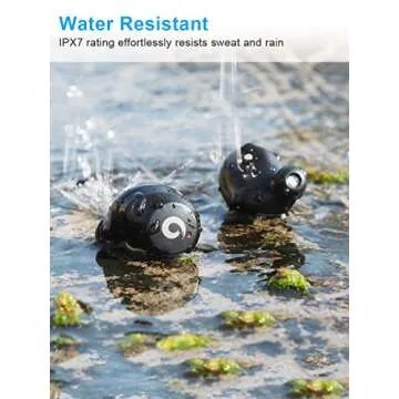 PASONOMI TWS-X9 Bluetooth 5.0 Headphones, IPX7 Waterproof Wireless Earbuds Stereo Hi-Fi Sound with 2200mAh Charging Case [2019 Version] (Black)