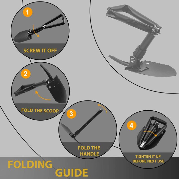 Yeacool Folding Camping Shovel - Heavy Duty & Portable