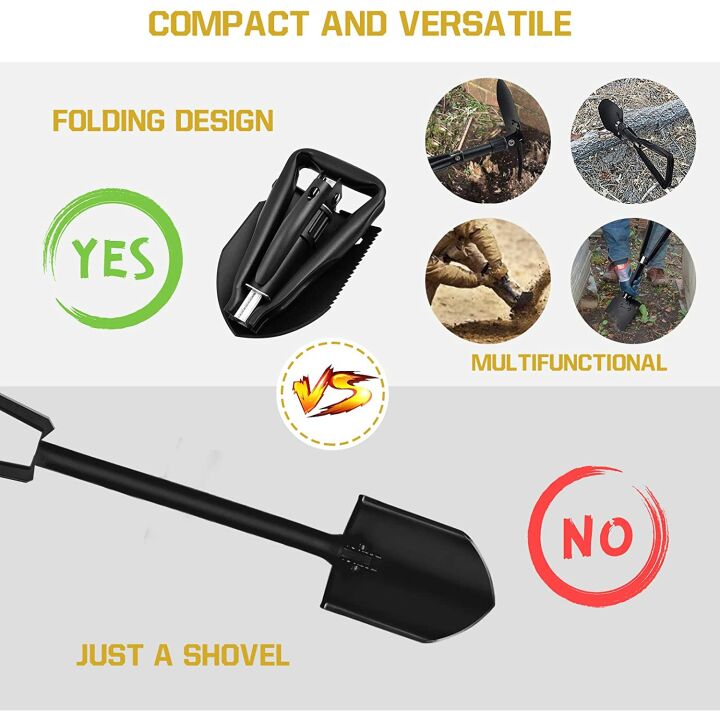 Yeacool Folding Camping Shovel - Heavy Duty & Portable