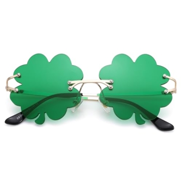 Melpomenia St. Patrick’s Day Green Sunglasses: Stylish UV Protection with Shamrock Design