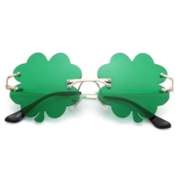 Melpomenia St. Patrick’s Day Green Sunglasses: Stylish UV Protection with Shamrock Design
