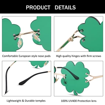 Melpomenia St. Patrick's Day Green Sunglasses for Fun