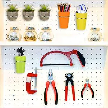 Colorful Pegboard Cup Set for Art and Craft Organization