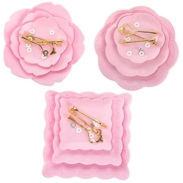 Tosnail 3 Pack 3 Tiers Plastic Cupcake Stand Dessert Stand Tiered Serving Trays with Gold Rod Candy Pastry Holders for Baby Shower, Wedding and Party - Pink