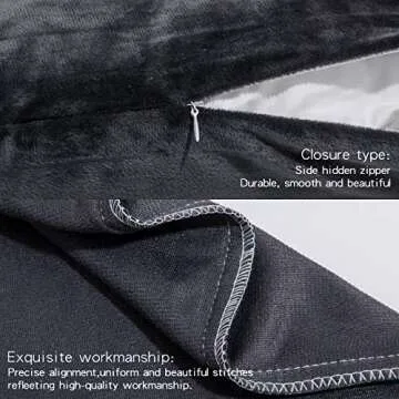 NTBAY 2 Pack Zippered Velvet Queen Pillowcases, Super Soft and Cozy Luxury Fuzzy Flannel Pillow Cases with Zipper, 20x30 Inches, Charcoal Grey
