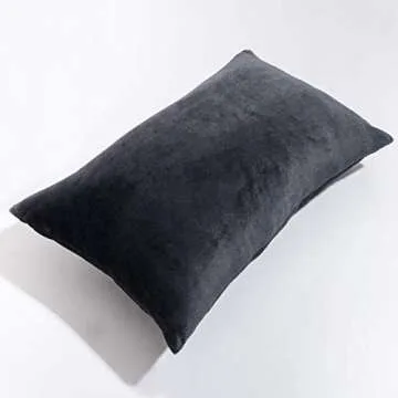 NTBAY 2 Pack Zippered Velvet Queen Pillowcases, Super Soft and Cozy Luxury Fuzzy Flannel Pillow Cases with Zipper, 20x30 Inches, Charcoal Grey