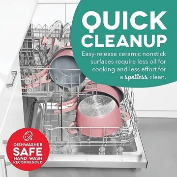 DASH Dream Green 15-Piece Nonstick Cookware Set Pink