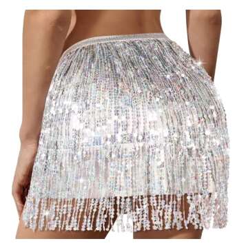 Space Cowgirl Costume Sequin Sparkly Silver Skirt Gypsy Outfit
