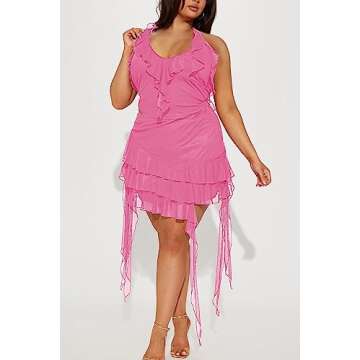 Stylish 2 Piece Skirt Sets for Women | Sexy Mesh Ruffle Outfit