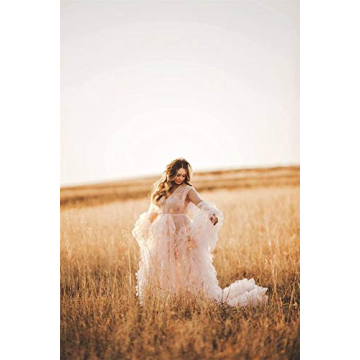 Kelaixiang Elegant Tulle Robe for Maternity & Bridal