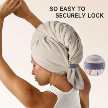 Umisleep 100% Microfiber Hair Towel, 41" x 22" Super Absorbent Hair Care Towel, Ultra Soft Hair Towe...