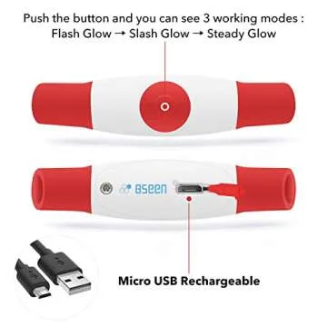 Led Dog Collar, BSEEN USB Rechargeable Flash Dog Necklace Light, Pet Safety Collar Makes Your Beloved Dogs Be Seen at Night for Small Medium Large Dogs(Red)