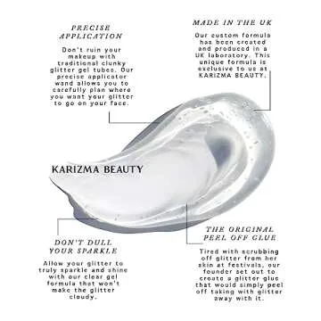 Cosmetic Glitter Glue, The Original Peel Off Formula. KARIZMA Beauty. Face Chunky Glitter Glue Adhesive Body Cosmetic Makeup Glitter Primer