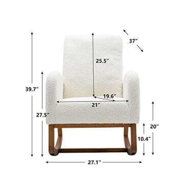 Antetek Modern Accent Rocking Chair, Upholstered Nursery Glider Rocker for Baby and Kids, Comfy Armc...