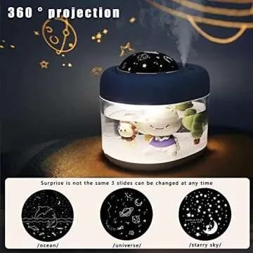 HMLUESR Baby Cool Mist Humidifiers for Bedroom Quiet - 16.91 OZ Small Humidifiers for Home with Night Light & Star Projector for Kids, Babies, Girls