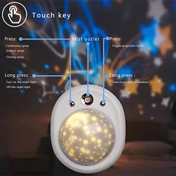 HMLUESR Baby Cool Mist Humidifiers for Bedroom Quiet - 16.91 OZ Small Humidifiers for Home with Night Light & Star Projector for Kids, Babies, Girls