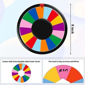 AZDVZD 8" Prize Wheel - Customizable Dry Erase Game Spinner
