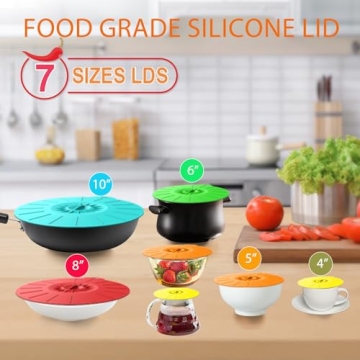 Reusable Silicone Lids for Microwave and Food Storage