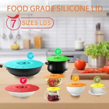 Reusable Silicone Lids for Microwave and Food Storage