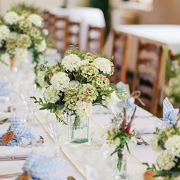 Artificial Hydrangea Silk Flowers White for Weddings & Home
