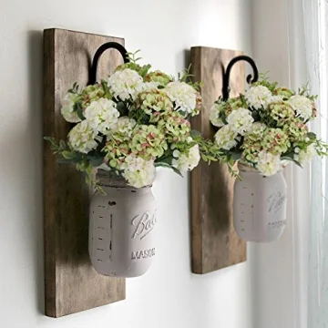 Artificial Hydrangea Silk Flowers White for Weddings & Home