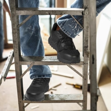 VikoViren Steel Toe Work Shoes - All Black Safety Sneakers