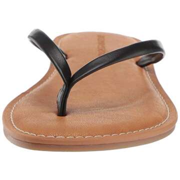 Amazon Essentials Women's Thong Sandal, Black, 7.5