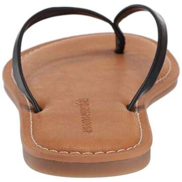 Amazon Essentials Women's Thong Sandal, Black, 7.5
