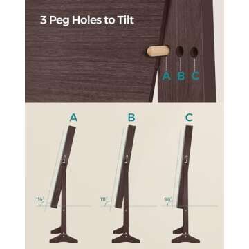 SONGMICS Mirror Jewelry Cabinet - Stylish Full-Length with Storage