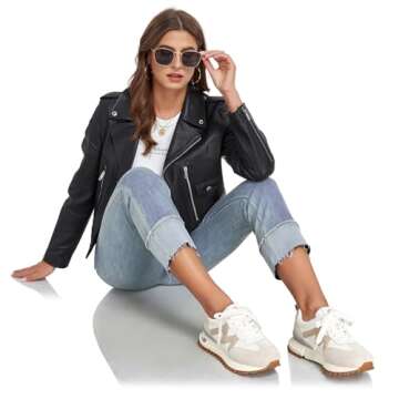 Coolprince Sneakers for Women Non-Slip Casual Walking Shoes Genuine Leather Lightweight Comfortable ...