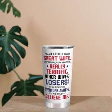 Gifts for Wife from Husband - Wife Gifts - Wedding Anniversary, Birthday Gifts for Wife - Valentines Day Gifts for Wife, Wife Valentines Day Gifts - Romantic I Love You Gifts for Her - 20 Oz Tumbler